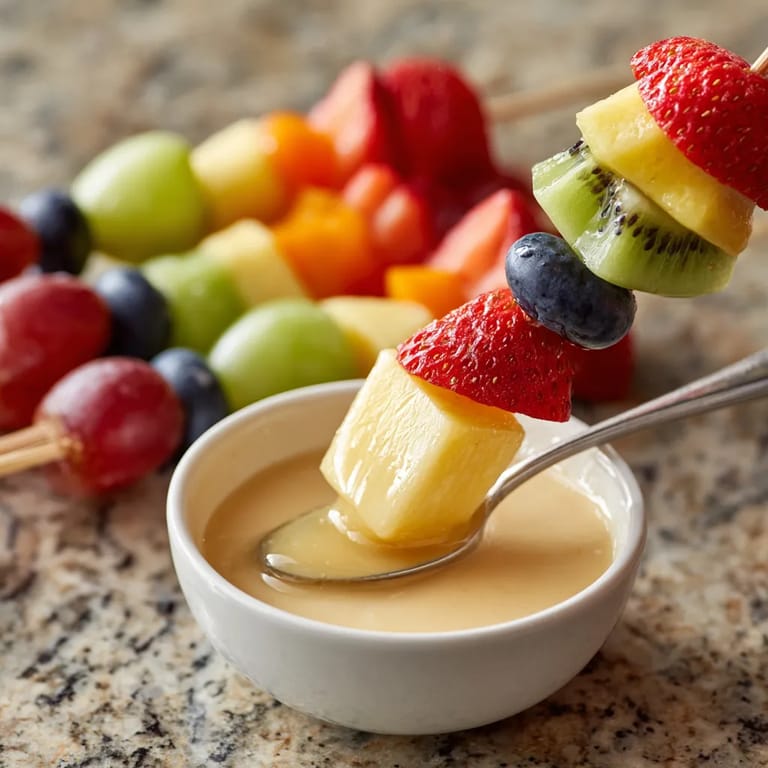 Obraz przedstawia serwat na talerzu z różnymi kawałkami owoców.