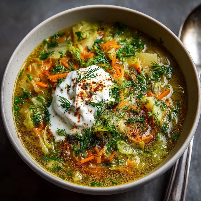 A comforting bowl of Quick Cucumber Soup, offering a tangy Polish culinary experience.