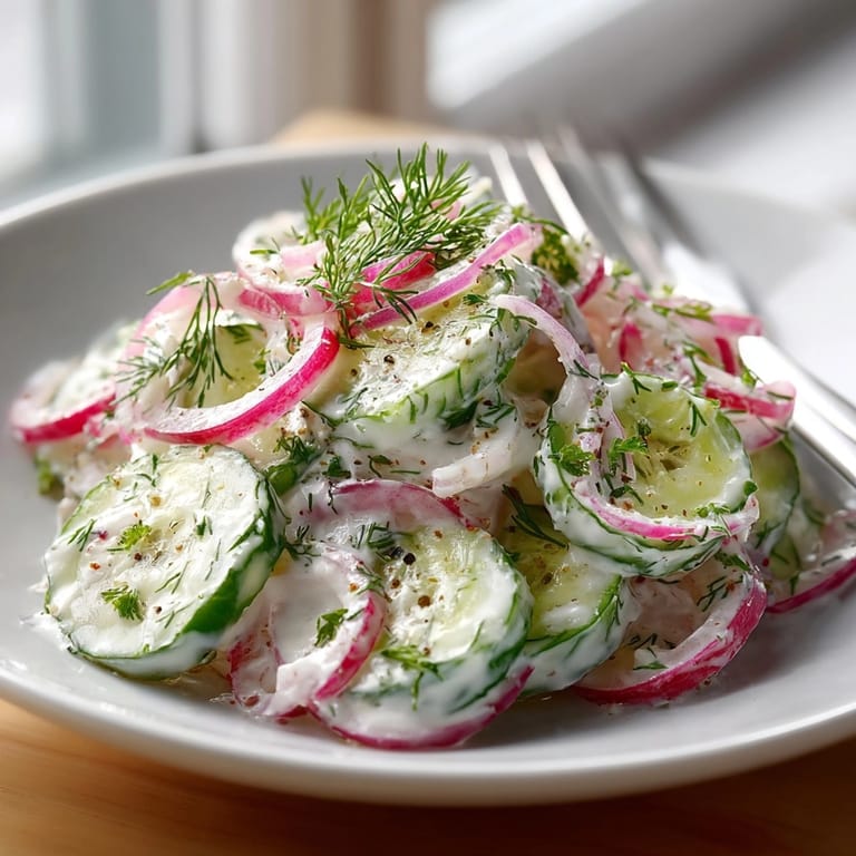 Pyszna, kremowa polska sałatka koperkowa, lekka i orzeźwiająca, doskonała jako dodatek do grilla.