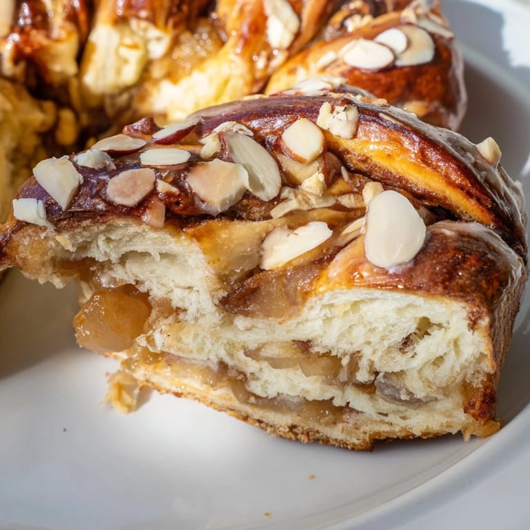 Homemade Pear & Almond Babka recipe: A rich bread with sweet pear filling.