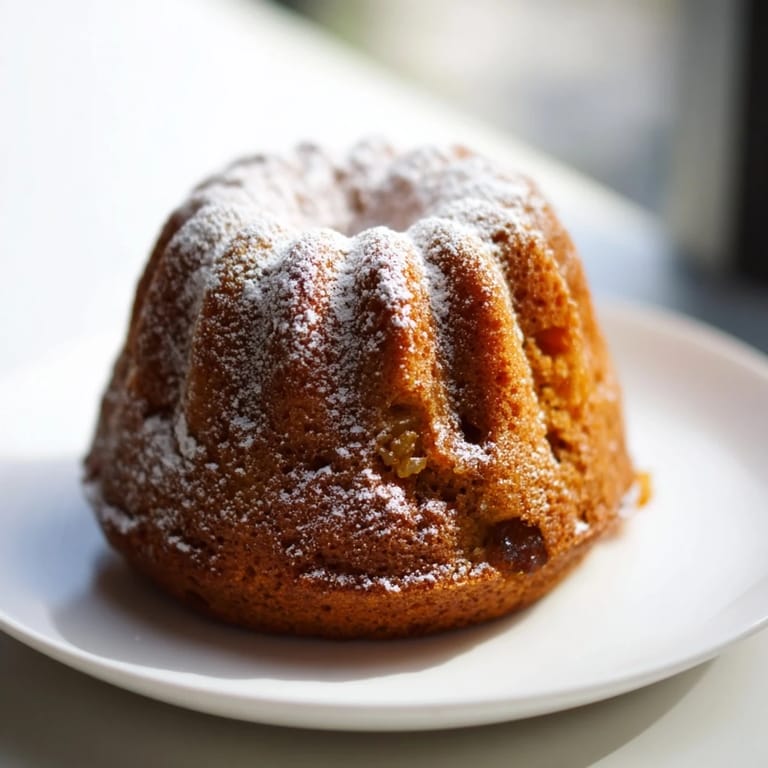 Eleganckie mufinki Bundt z imbirem i owocami, perfekcyjne do serwowania ze śmietaną.
