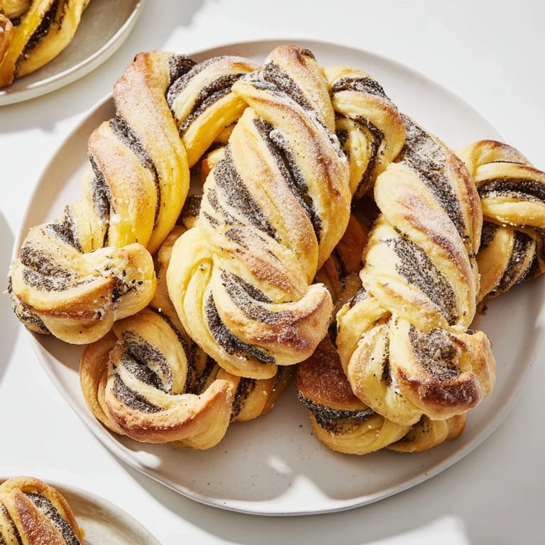 Pyszne skręty z makiem, pachnące cytryną, idealne do podania z kawą.