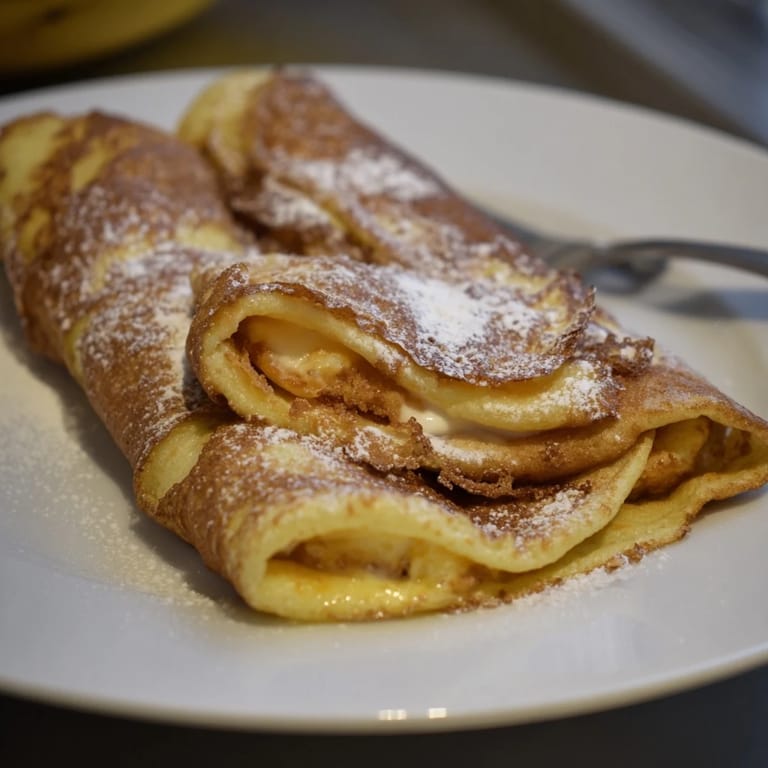 Puszyste blintzes serowe z cytrusowym akcentem, podawane z bitą śmietaną.