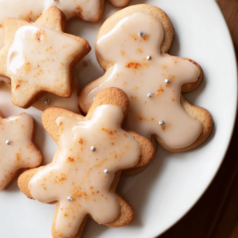 Close-up of warmly spiced Traditional Polish Pierniki, decorated and ready for enjoying with tea.