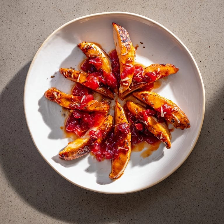 Tender slices of duck breast atop a flavorful plum and star anise sauce, ready for a feast.