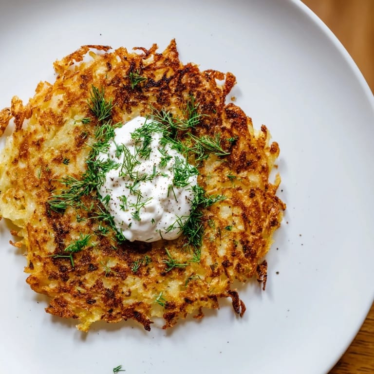 Pyszne placki ziemniaczane, klasyczne danie kuchni polskiej, serwowane z posypką świeżych ziół, kuszą wyglądem.