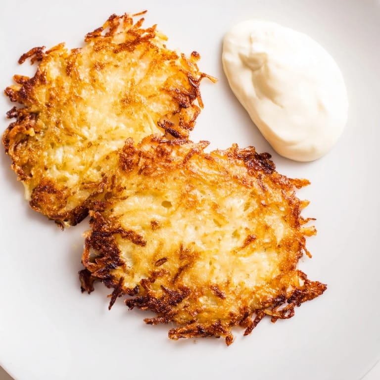 Świeżo usmażone polskie placki ziemniaczane, prezentujące się z chrupiącą skórką i delikatnym wnętrzem.