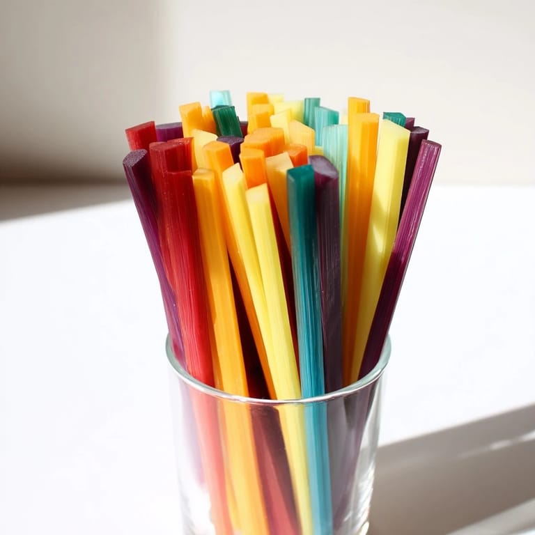 Chilled rainbow carrot sticks, displayed in tall glasses, make a lovely and simple crudités.