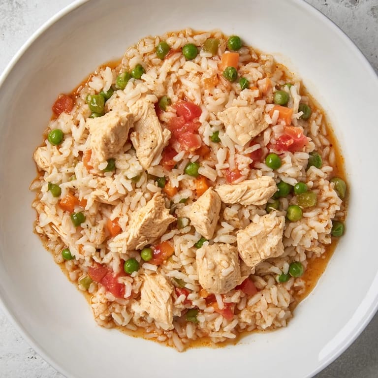 Delicious, budget-friendly One-Pot Chicken and Rice, perfect for a hearty and flavorful dinner at home.