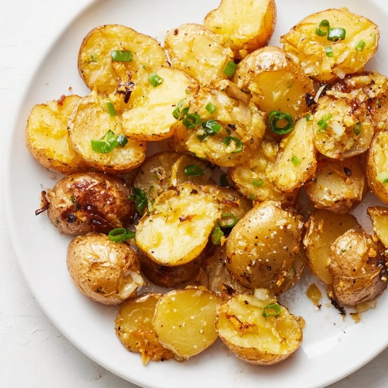 Apetyczne Smashed Green Onion Potato Bombs, prezentujące złote ziemniaki z wyrazistym, zielonym smakiem.