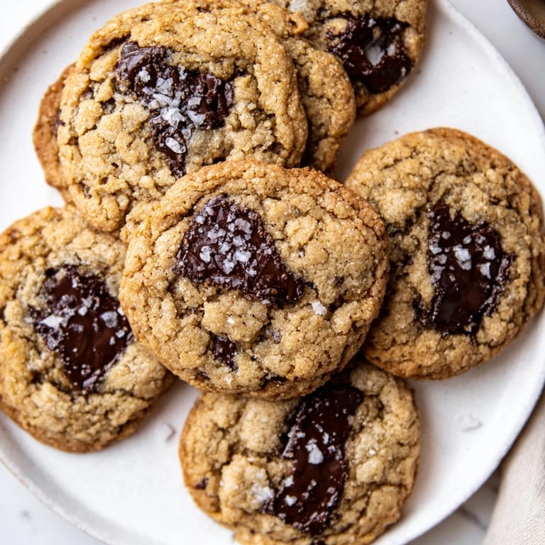 Freshly baked miso brown butter cookies, warm from the oven, with a delightful aroma.