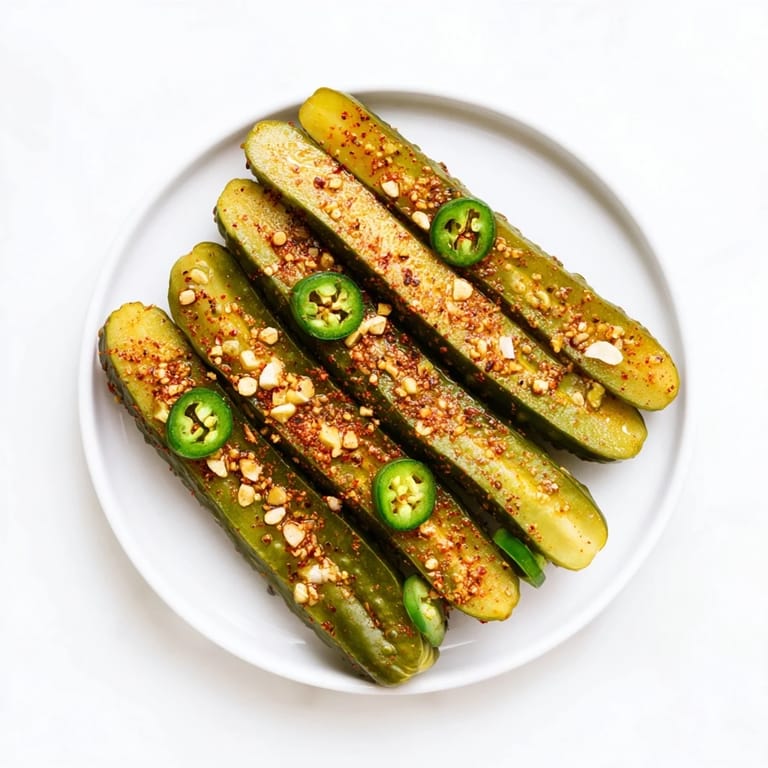 A quart jar brimming with zesty taco pickles, showcasing a quick and easy American-Mexican snack.