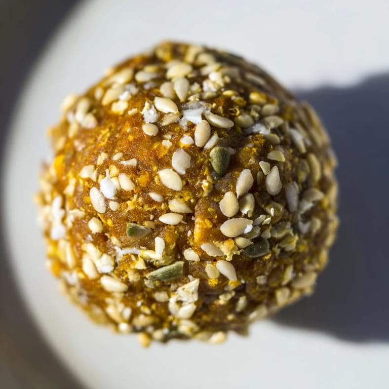 Ginger Turmeric Energy Balls w słoiku, gotowe do schłodzenia — wibrujące kolory i chrupiąca faktura w kadrze.