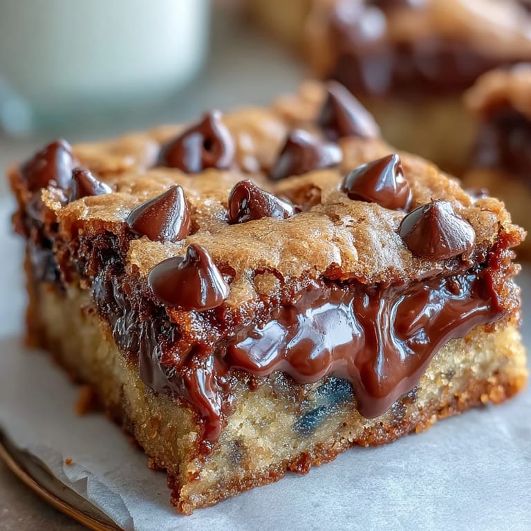 A baked Rich Peanut Butter Cup Dump Cake shows gooey peanut butter cups and chocolate chips melting into a rich, fudgy texture.