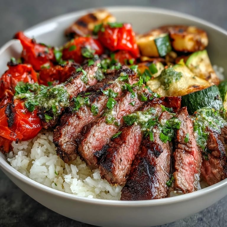 Apetyczny grillowany kotlet w misce z kolorową mieszanką warzyw, bogaty w smaku.