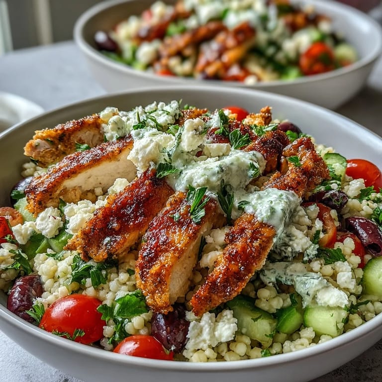 Golden couscous salad and juicy chicken create a vibrant, high-protein dinner ideal for busy weeknights.