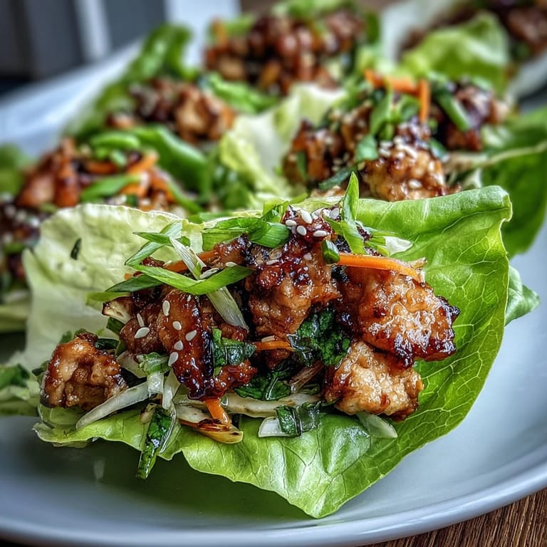 Serving Potsticker-Inspired Chicken Lettuce Boats with a dipping sauce beside fresh, vibrant Asian-inspired toppings.