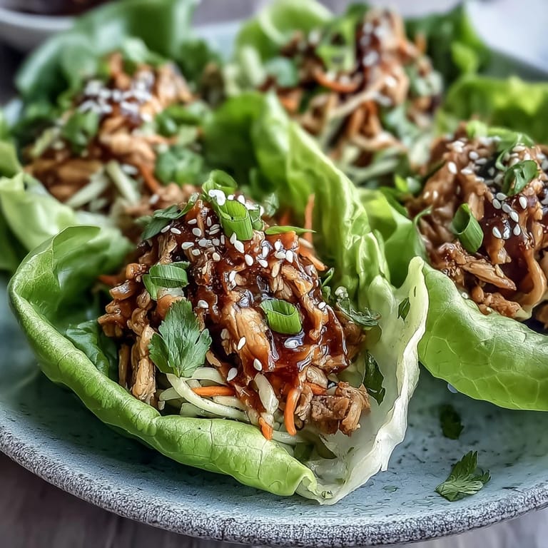 Gotowe liście sałaty z farszem z indyka i makaronu shirataki na stole