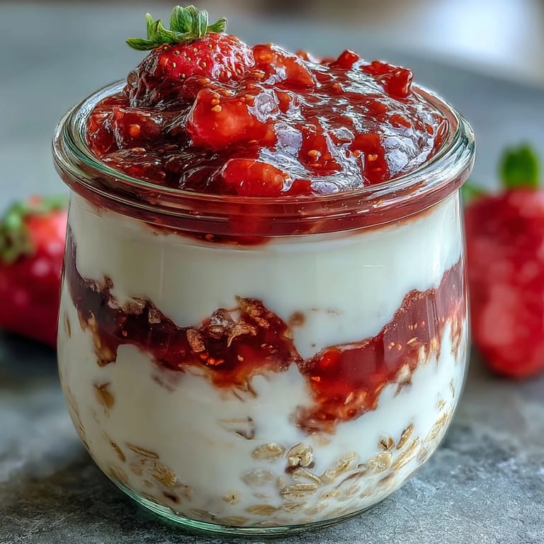 Soczyste płatki z chrupkimi orzechami i świeżymi truskawkami, polewane domowym dżemem z truskawek i chia, to idealny początek dnia.