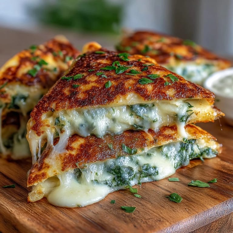 Festynne kształty koniczyn z pysznego szpinaku i roztopionego sera cheddar, podawane z sosem pomidorowym.