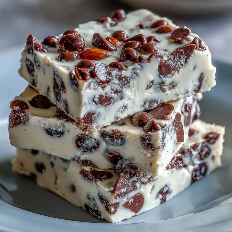 Zdrowa, białkowa kawałka jogurtu greckiego z serem wiejskim, z ciasteczkowym ciastem i czekoladą, idealna na przekąskę.