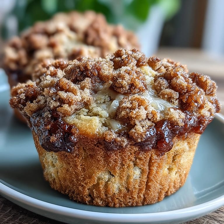 Miękkie muffinki z bananem, zakwasem i aromatyczną kruszonką cynamonową.