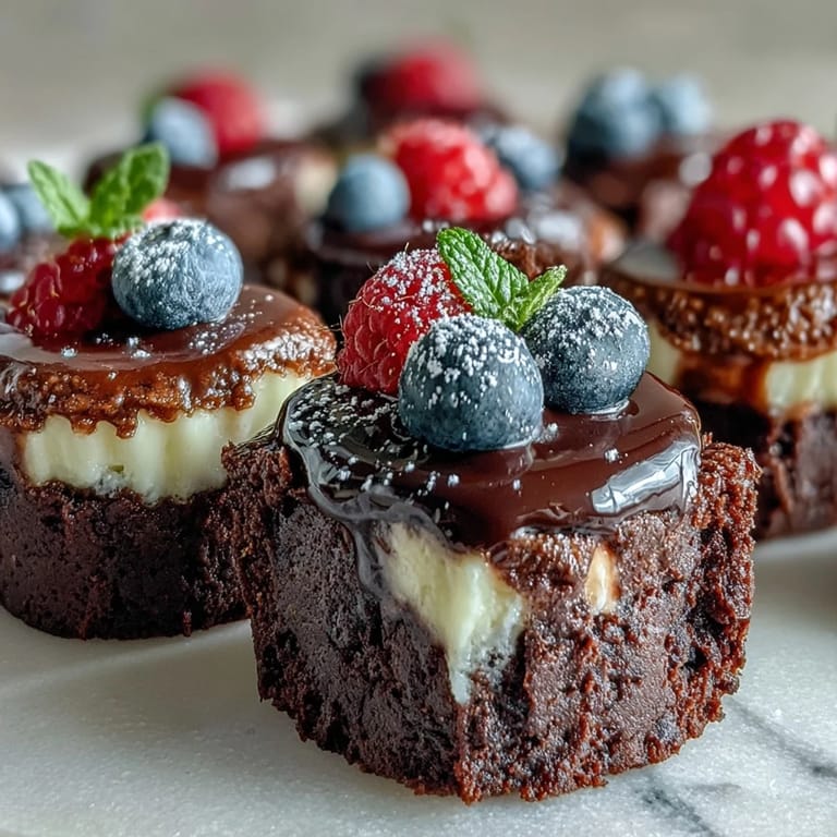 Kolorowa kolekcja mini deserów – Brownienie, cheesecakowe kubki i tartaletki z sezonowymi owocami.