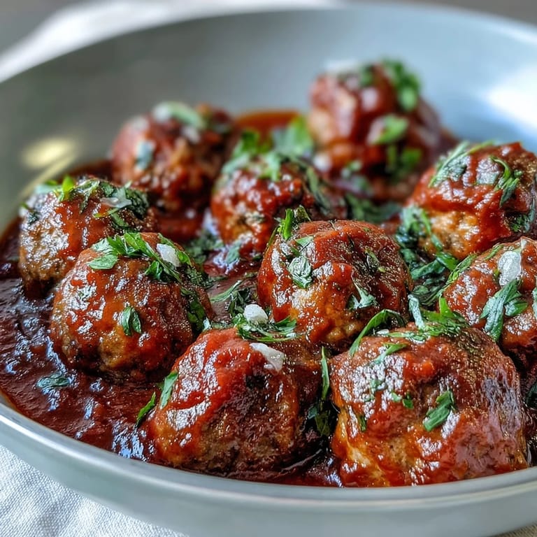 Kuleciki w sosie marinara z parmezanem, gotowane wolno do idealnej miękkości i aromatu.