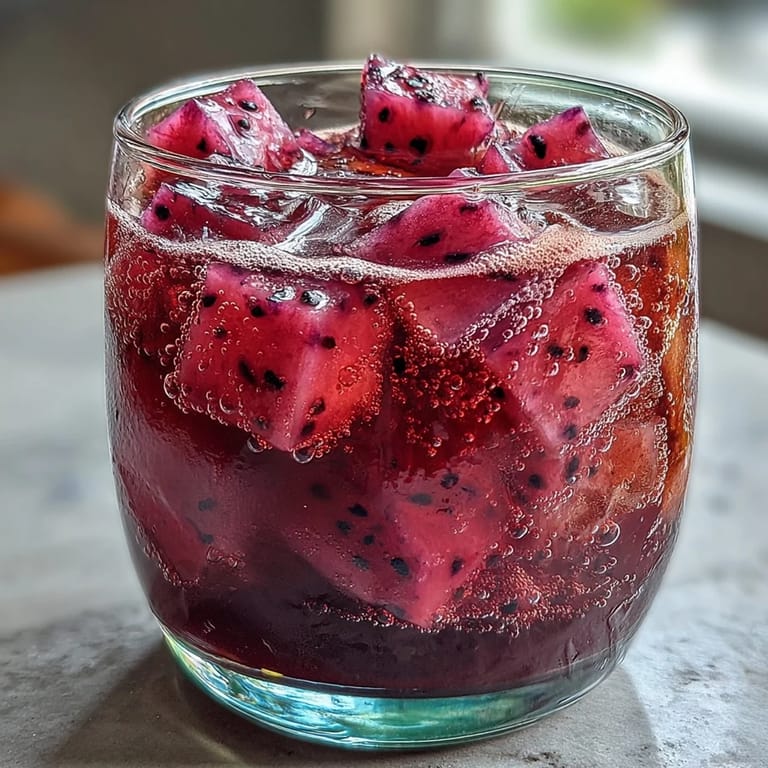 Mango Dragonfruit Starbucks Refresher at Home - Refreshing iced beverage with bright magenta dragonfruit, sweet mango, and zesty lime served chilled.