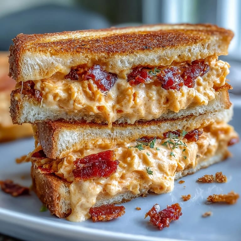 Wyjątkowe pimento cheese grilled cheese, z nutą południa amerykańskiego, szybko podane na ciepło.