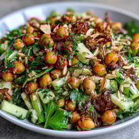 1. Crunchy celery and chickpea salad with Dijon vinaigrette, packed with fresh vegetables and protein-rich chickpeas.
