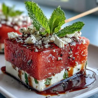 Orzeźwiające Watermelon Feta Bites na wykałaczkach, idealne na przyjęcie.